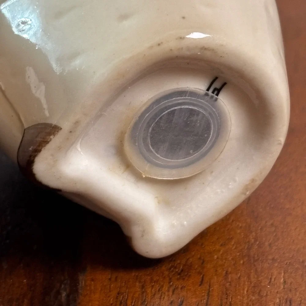 Pier One Imports Ceramic Owl Salt and Pepper Shakers Cream Brown Set of 2
